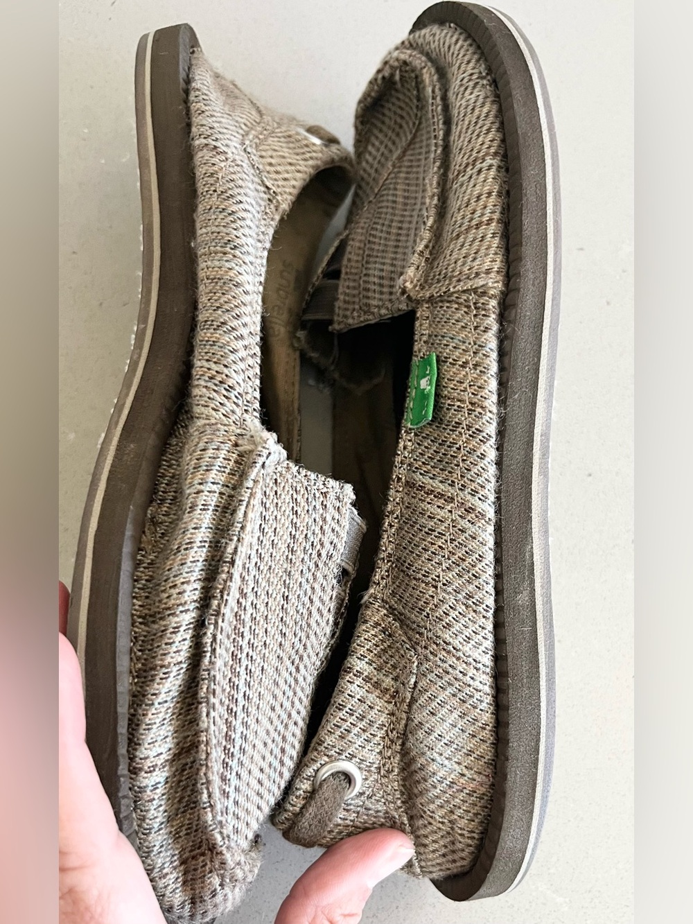 Sanuk Sunbrella Women's Flats Shoes Brown Casual Slip On Boat Shoes Size 8 - Picture 10 of 13